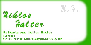 miklos halter business card